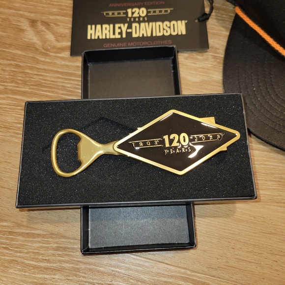 Harley Davidson 120th Anniversary Men's Snapback Hat Cap And Bottle Opener New - Picture 6 of 12